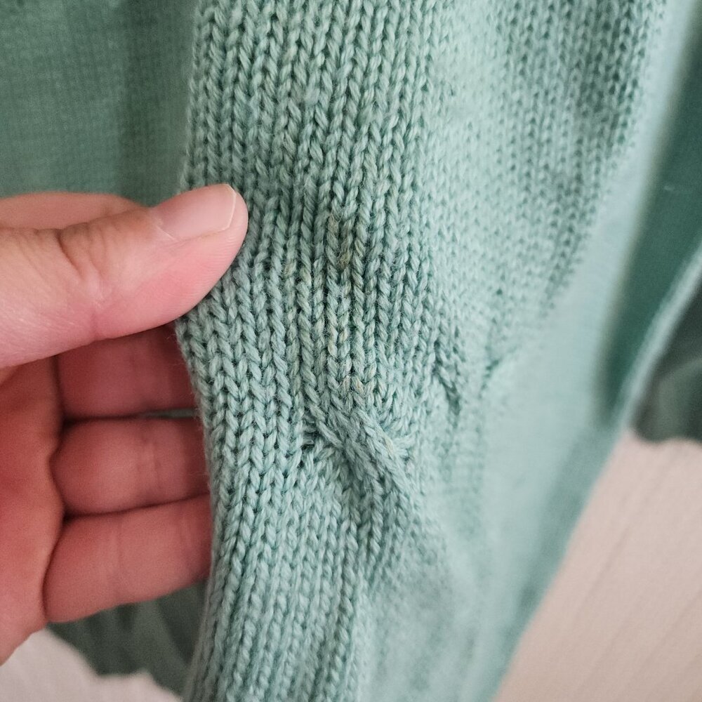 Vintage Teal Mock Neck Sweater M Partners by Mervyn’s 90s Soft Knit Pullover - Picture 3 of 12